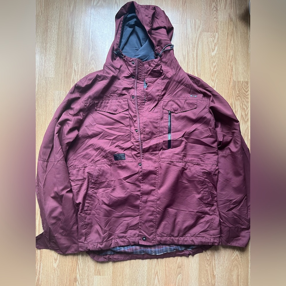 Oakley spoiler lined insulated parka jacket size L maroon men’s coat